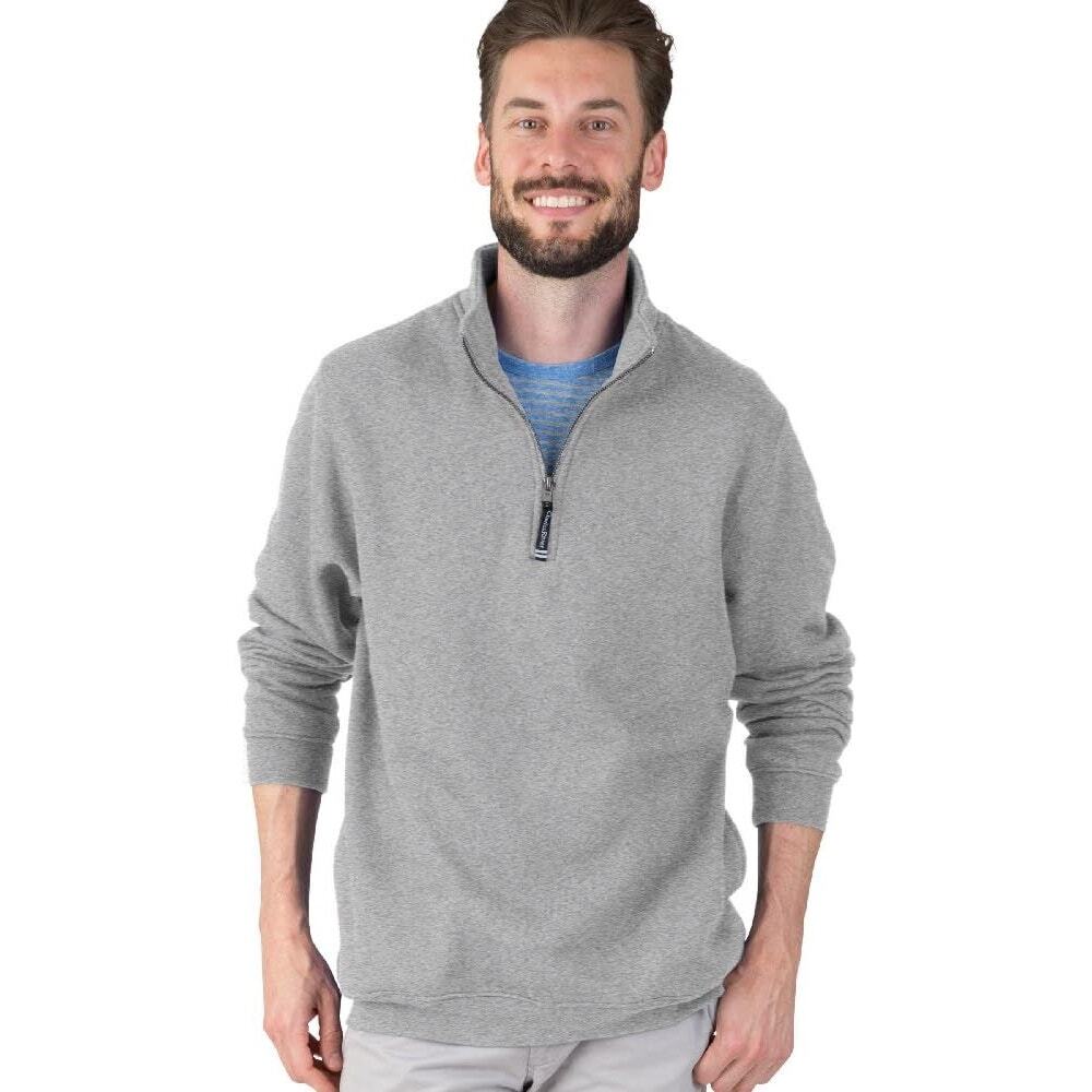 NWT! Charles River Men's‎ Crosswind Quarter Zip Sweatshirt, Grey Heather, XL